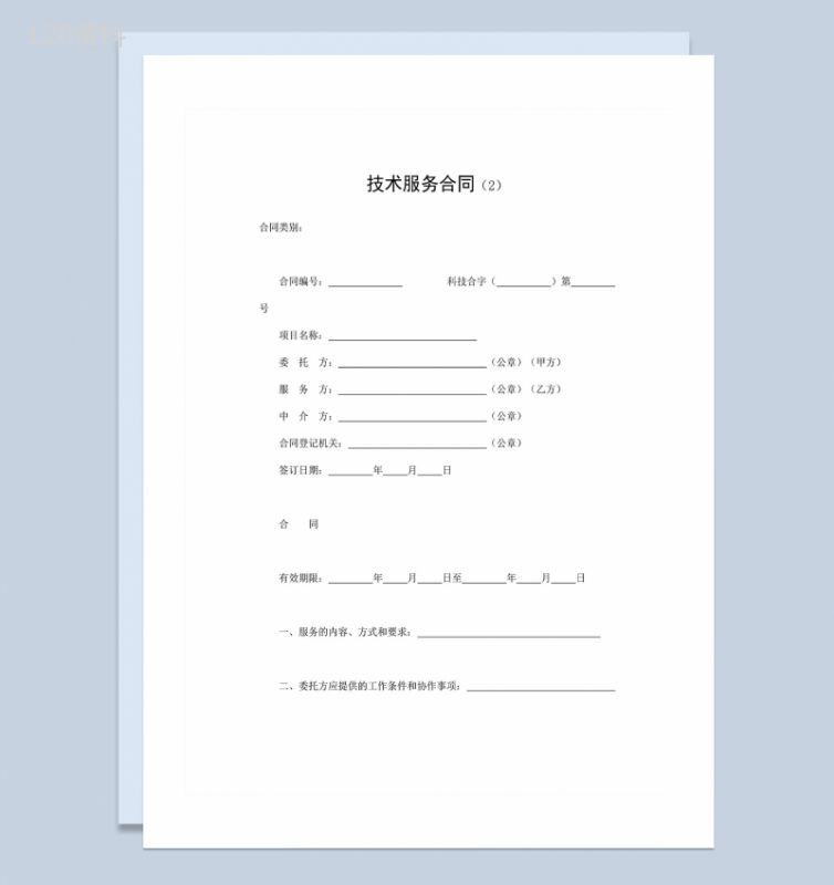 企业投资项目技术服务合同Word模板-1