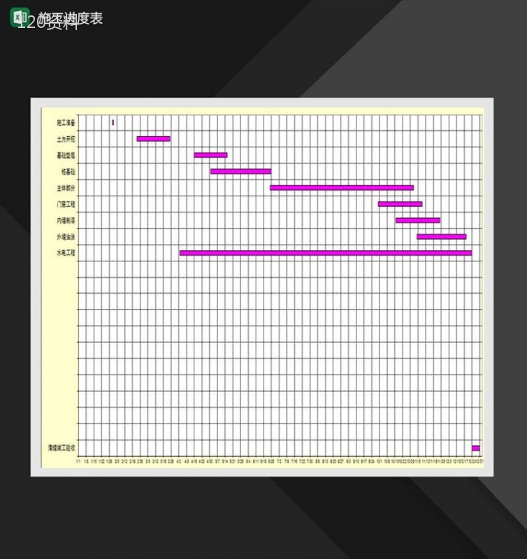 施工进度计划表Excel模板-1