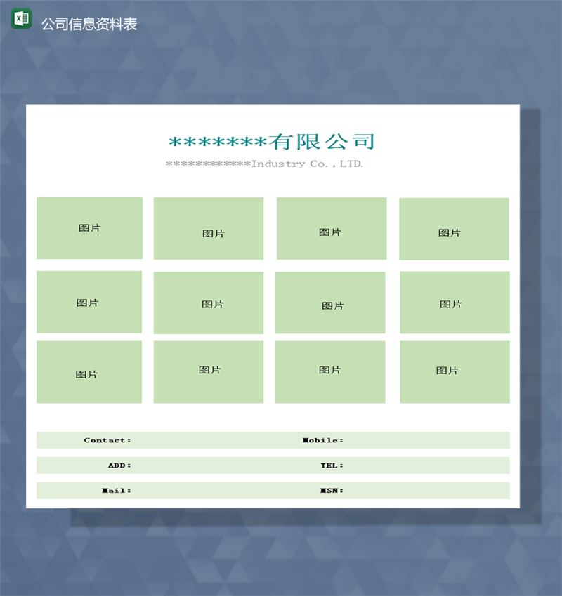 2020年公司介绍信息资料登记联系方式登记报表Excel模板-1