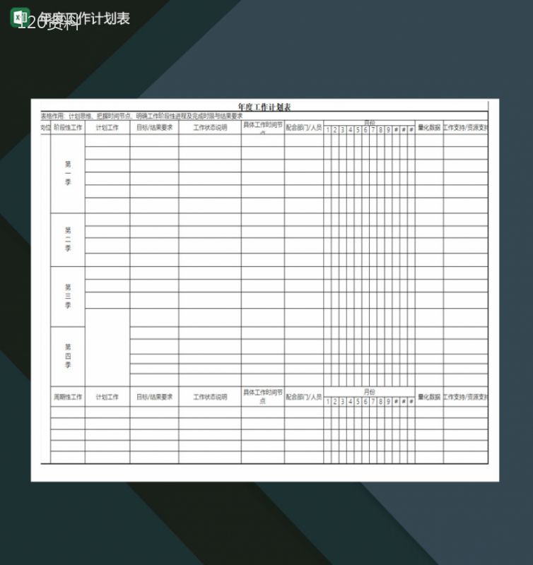 年度重点工作计划规划表excel模板-1