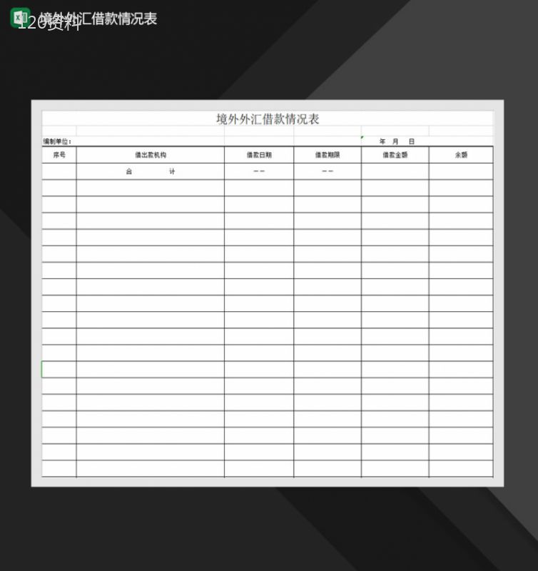 境外外汇借款情况表Excel模板-1