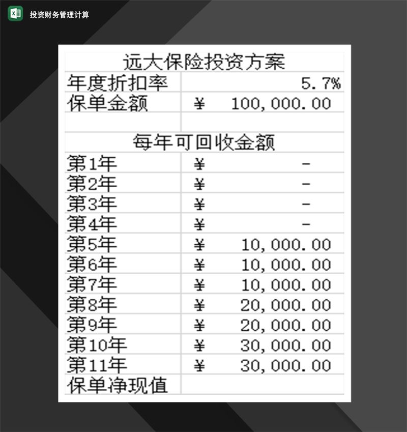 投资财务管理统计投资报表分析必备Excel模板-1