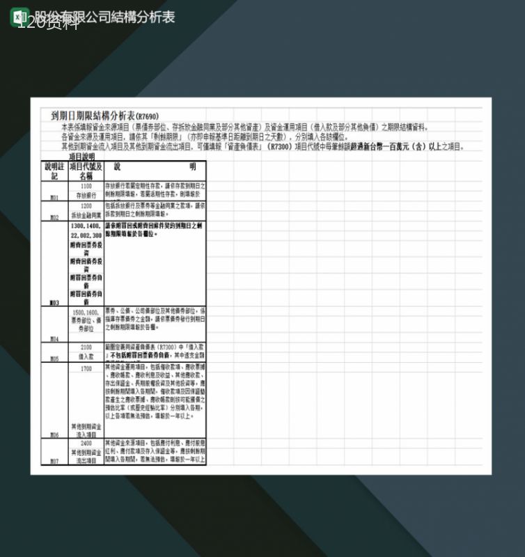 股份有限公司结构分析表Excel模板-1