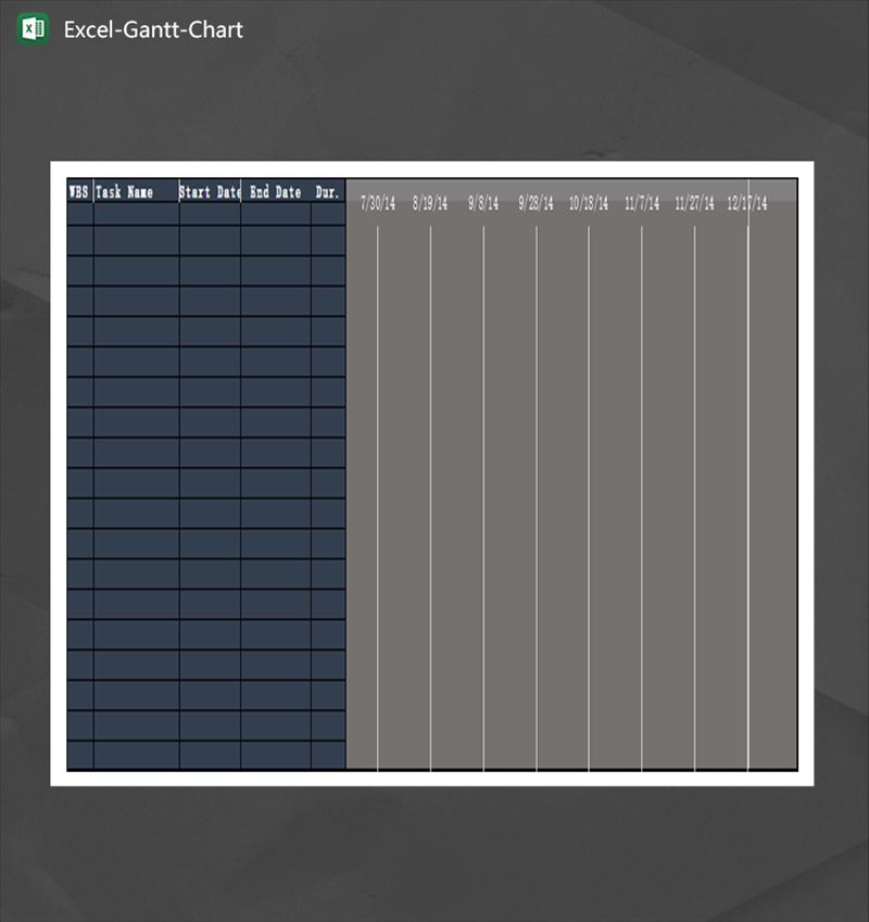 蓝色公司任务统计数据统计甘特图GanttChart英文版本Excel模板-1