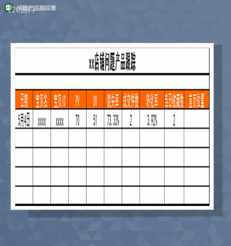 问题产品跟踪Excel模板-1