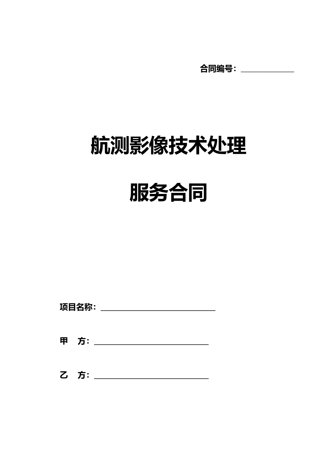 航测影像技术处理服务合同
