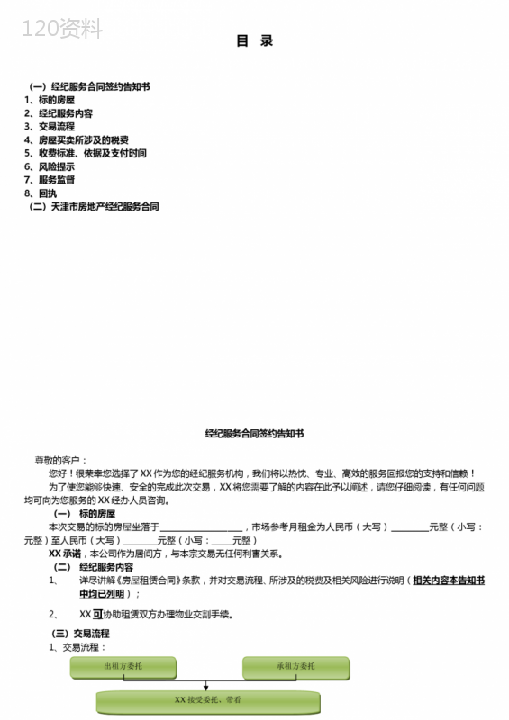 经纪服务合同签约告知书(房屋租赁)