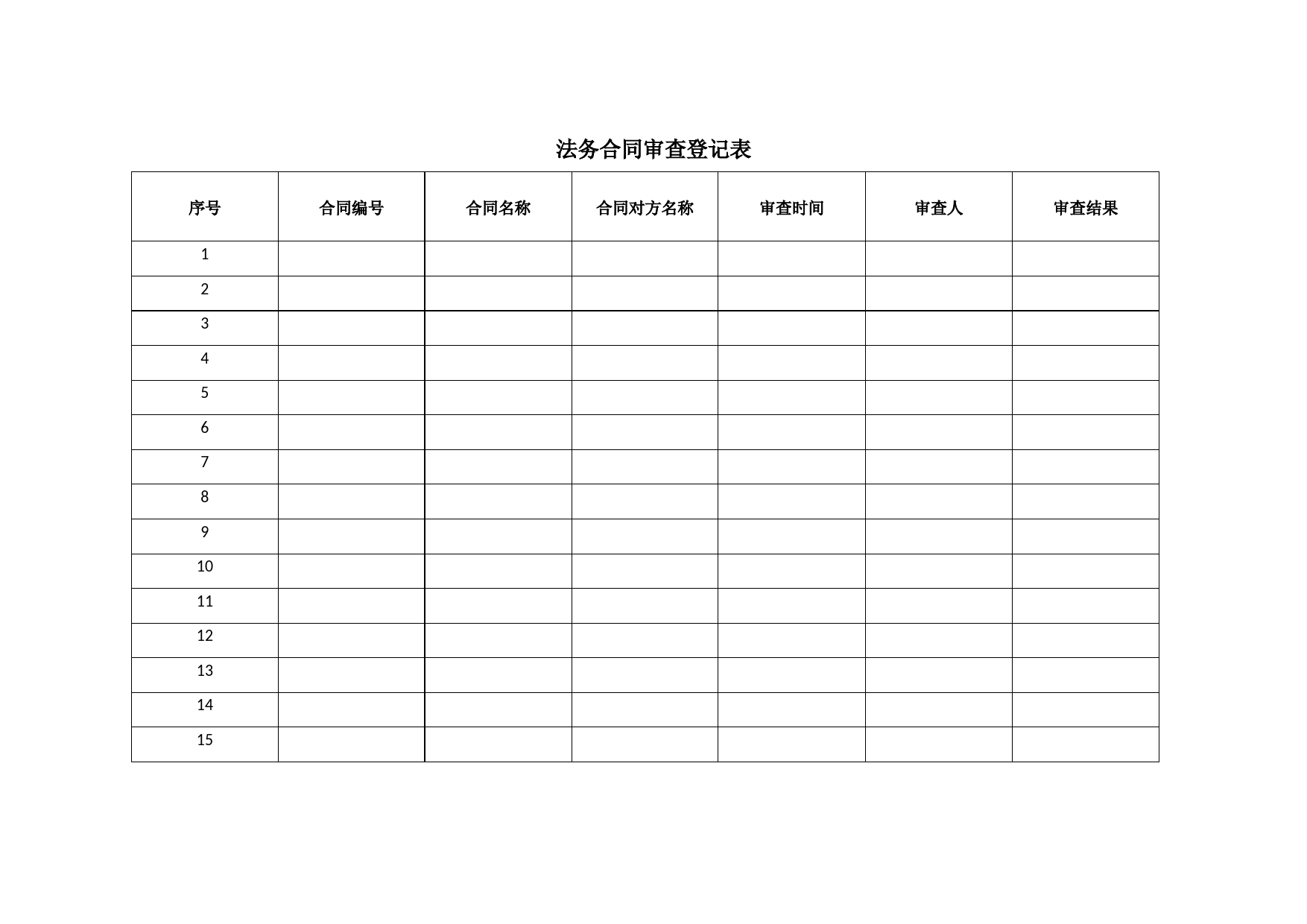 法务合同审查登记表