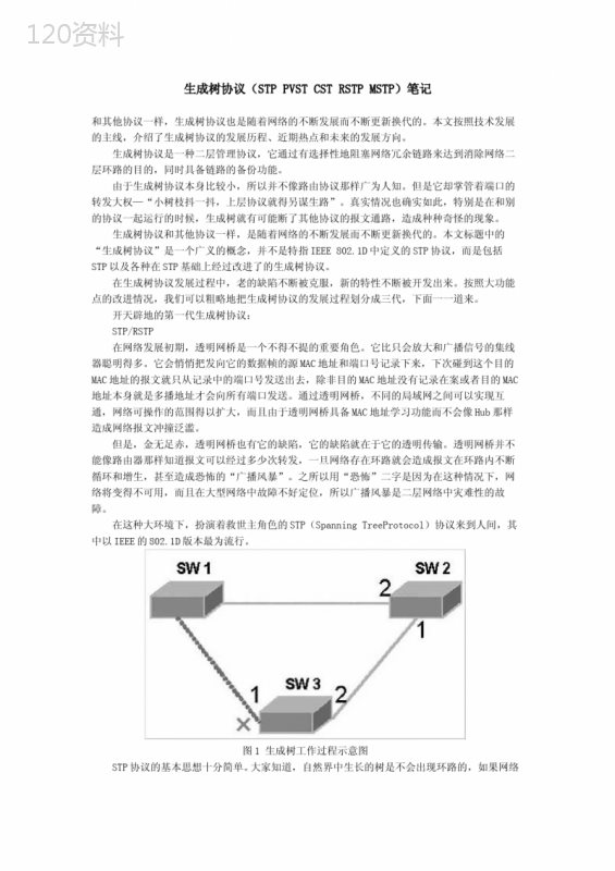 生成树协议(STP-PVST-CST-RSTP-MSTP)笔记