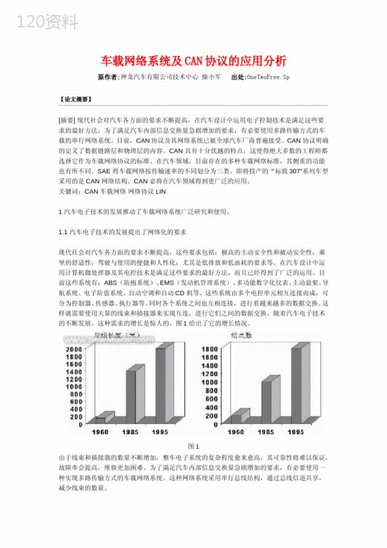 车载网络系统及CAN协议的应用分析