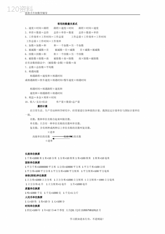 小升初数学复习资料