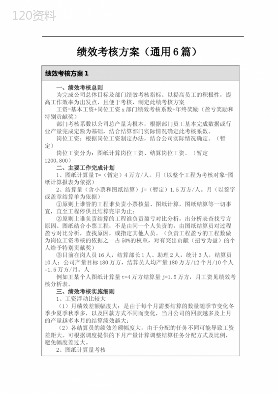 绩效考核方案(通用6篇)