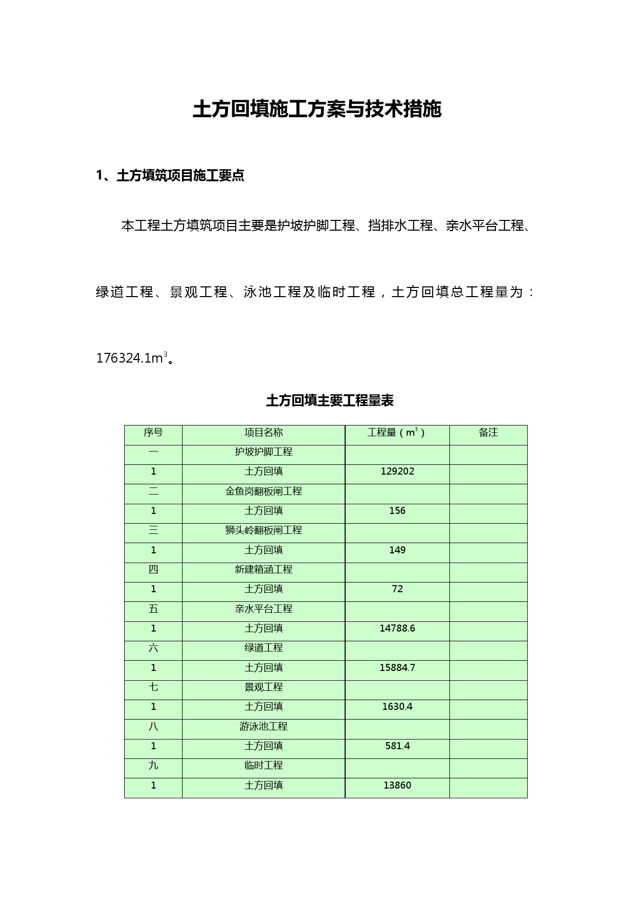土方回填施工方案与技术措施