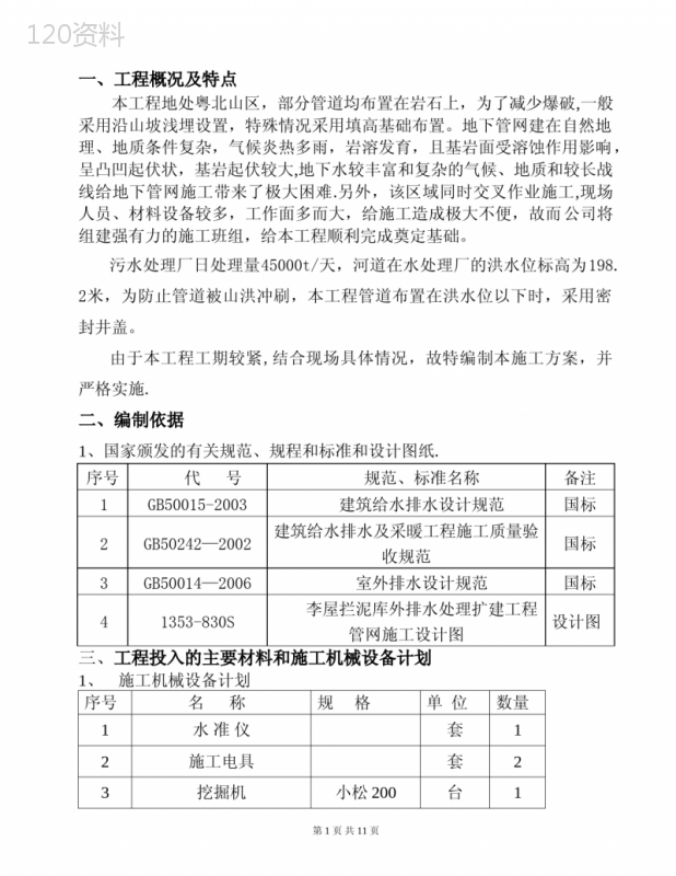 污水管网专项施工方案