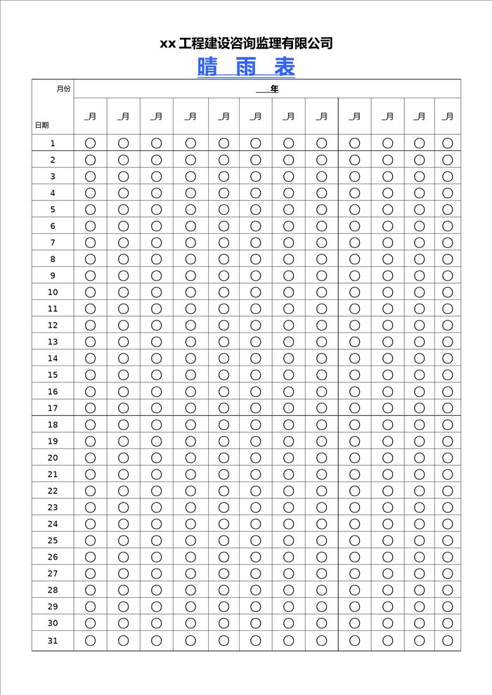 建筑施工晴雨表模版
