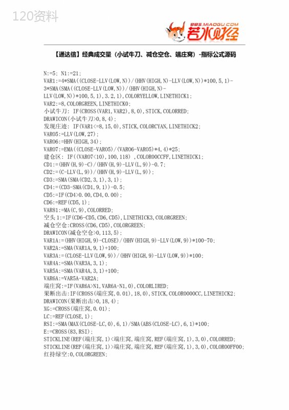 【股票指标公式下载】-【通达信】经典成交量(小试牛刀、减仓空仓、端庄窝)