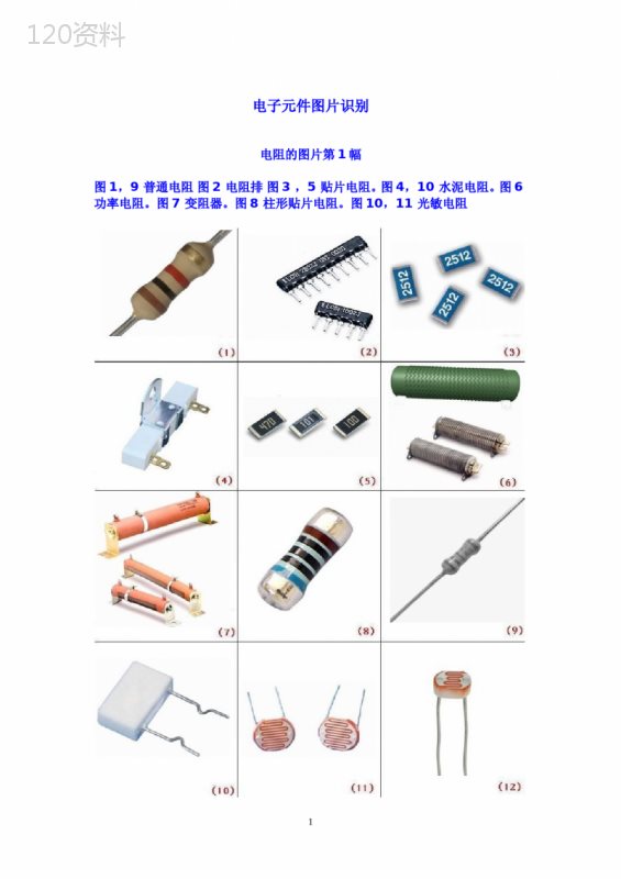 电子元件图片识别c彩图很全