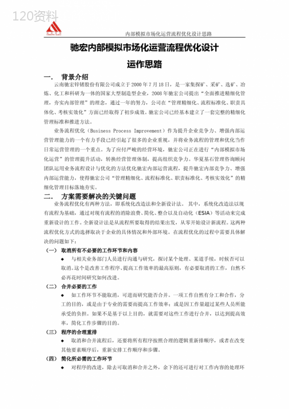 业务流程优化运作方案