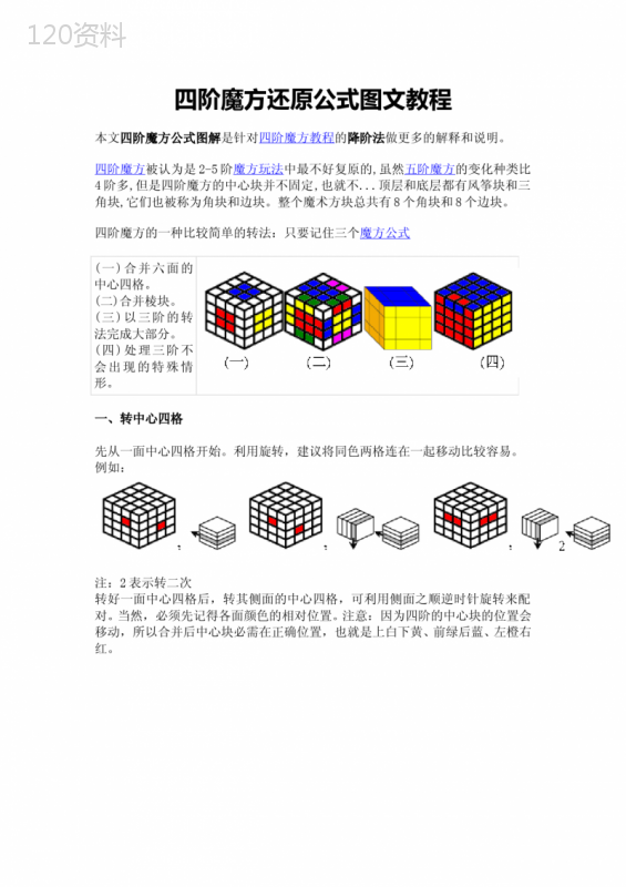 二四五阶魔方还原公式图文教程