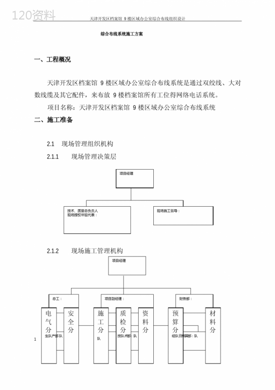 综合布线系统施工方案 (1)