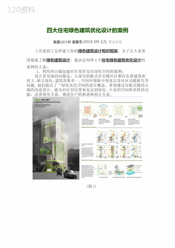 四大住宅绿色建筑优化设计的案例