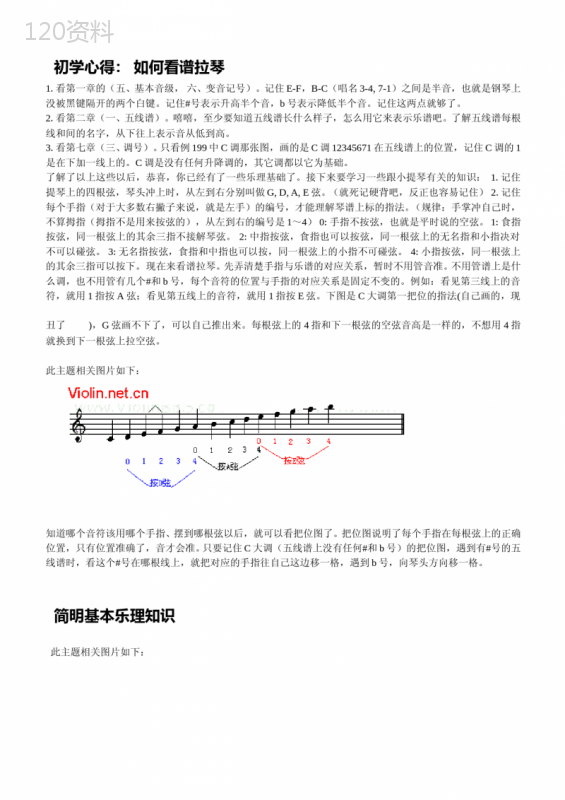 小提琴和五线谱入门基础教程