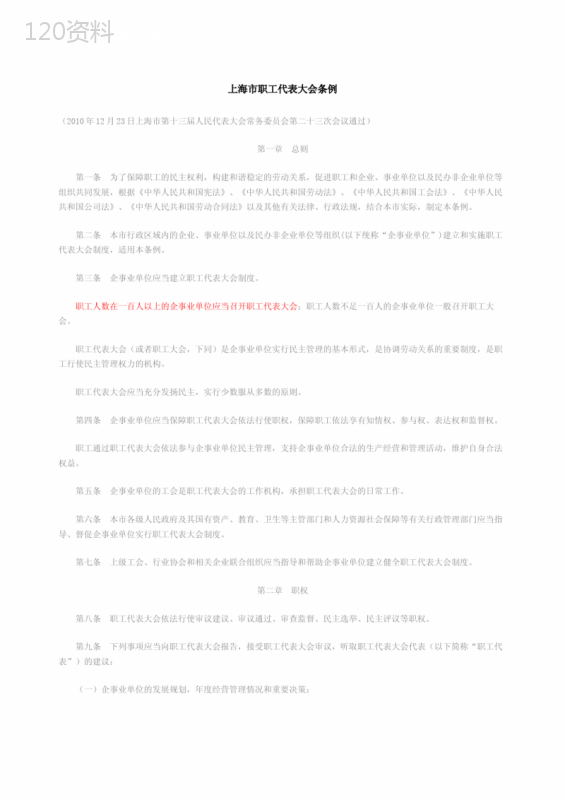 职工代表大会条例
