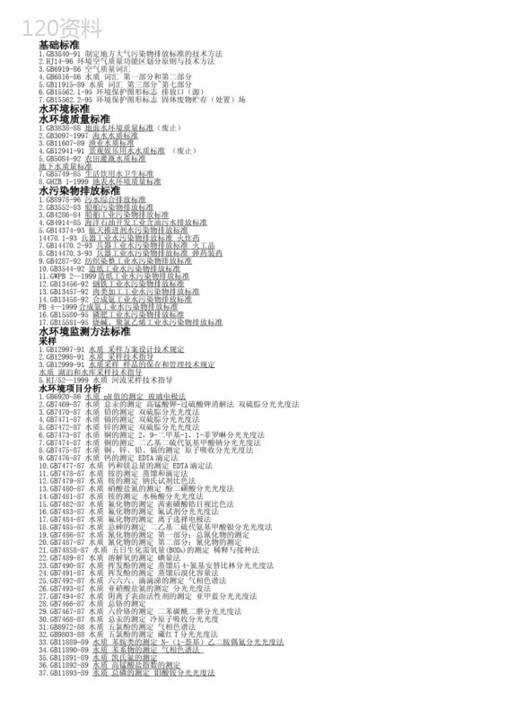 ISO14001法律法规及标准大全