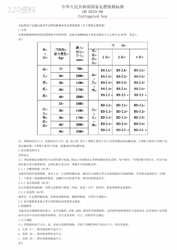 中华人民共和国国家瓦楞纸箱标准