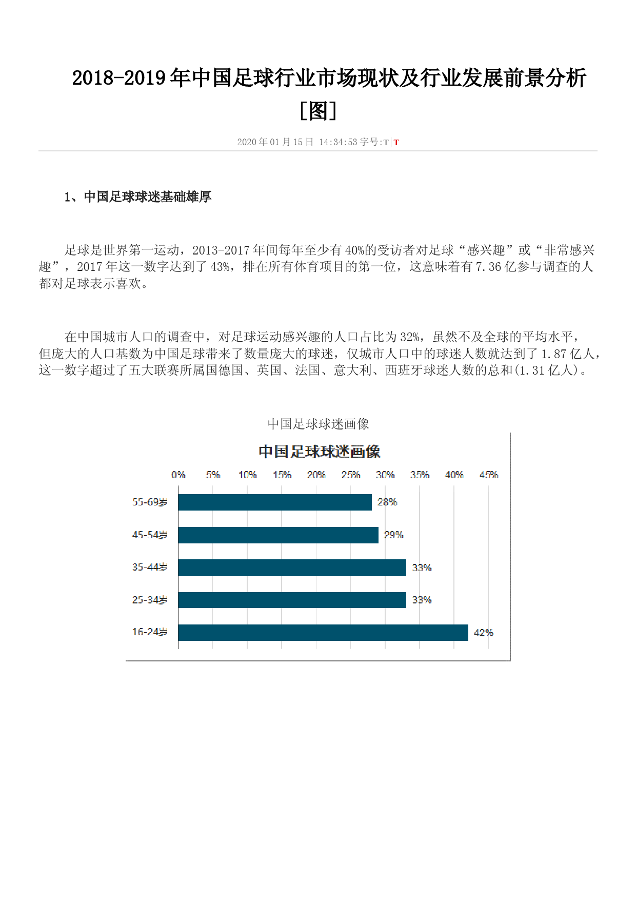 2018-2019中国足球市场现状及发展前景分析