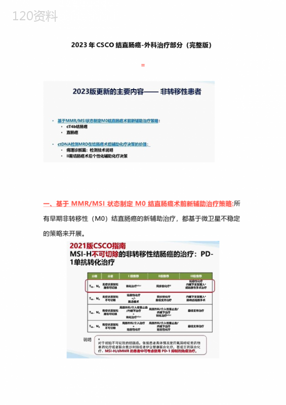 2023年CSCO结直肠癌-外科治疗部分(完整版)