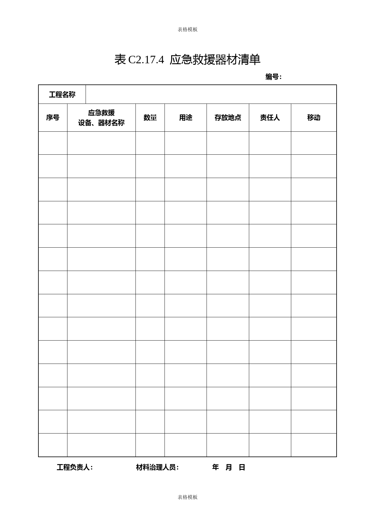 2023年应急救援器材清单