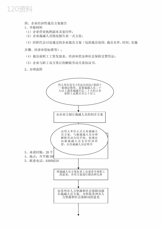 企业经济性裁员方案报告