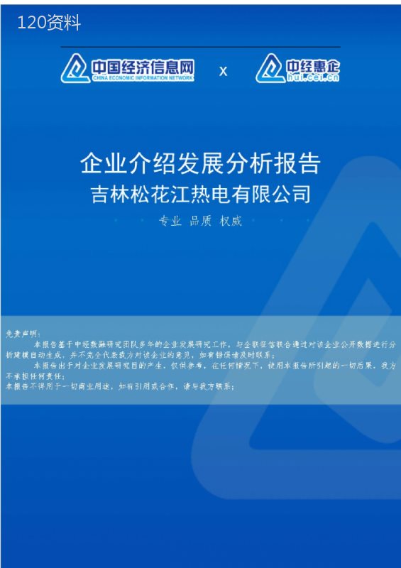 吉林松花江热电有限公司介绍企业发展分析报告