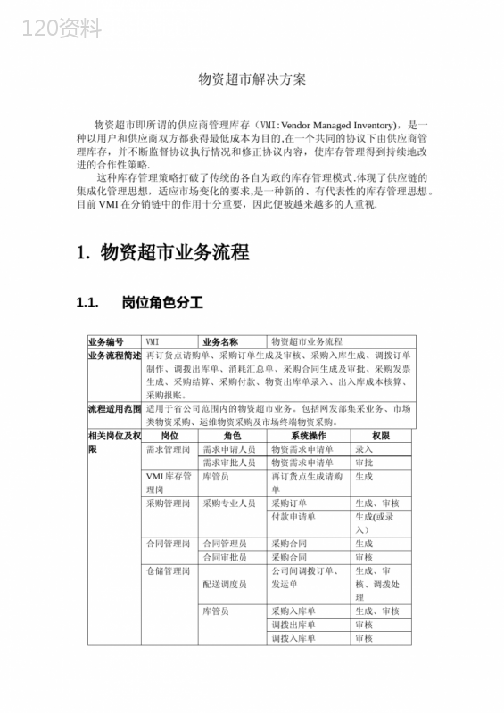 VMI供应商管理库存解决方案