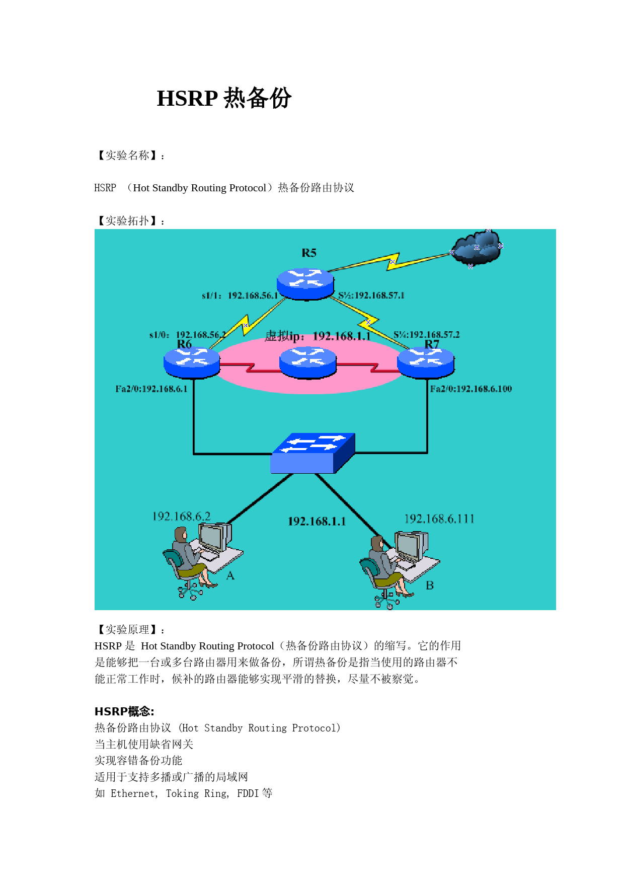 HSRP热备份