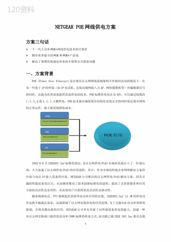 NETGEAR-POE网线供电方案