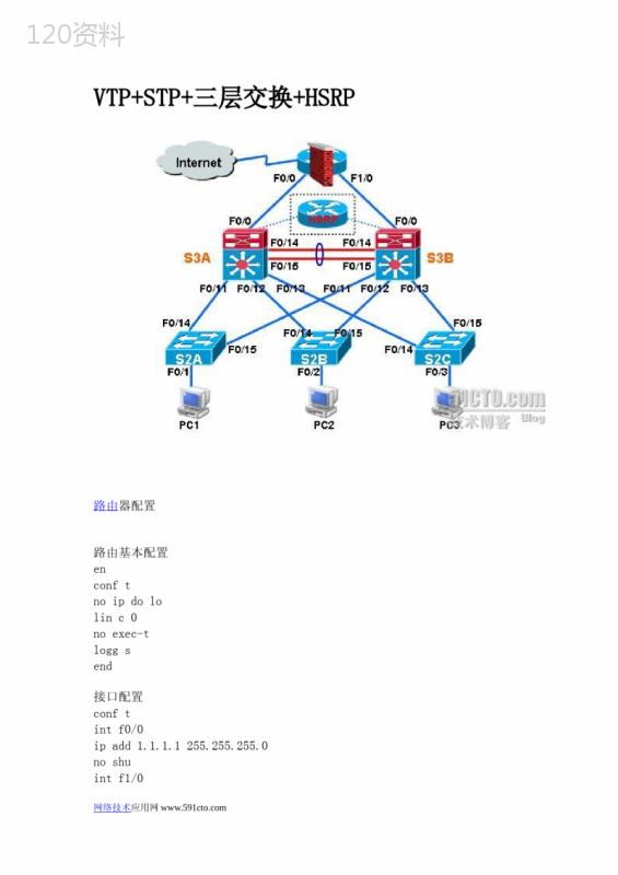 VTP+STP+三层交换+HSRP