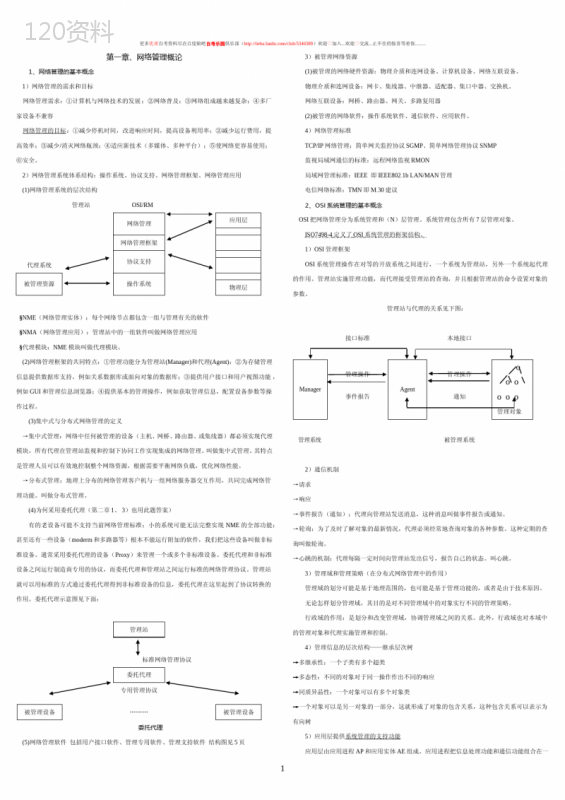 自考计算机网络管理知识点精华版(特别适合打印)