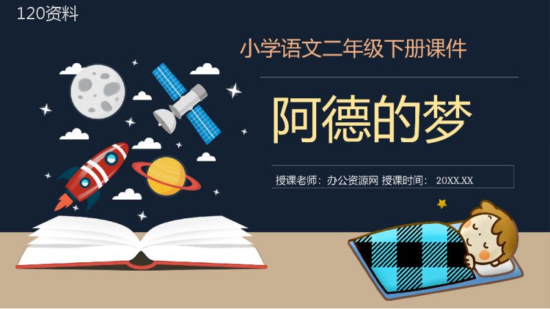 小学语文二年级下册课件教学过程《阿德的梦》课后习题PPT模板.pptx