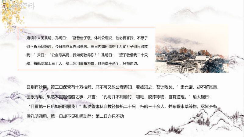 《三国演义》著名章节草船借箭艺术特色分析名著鉴赏课件PPT模板.pptx