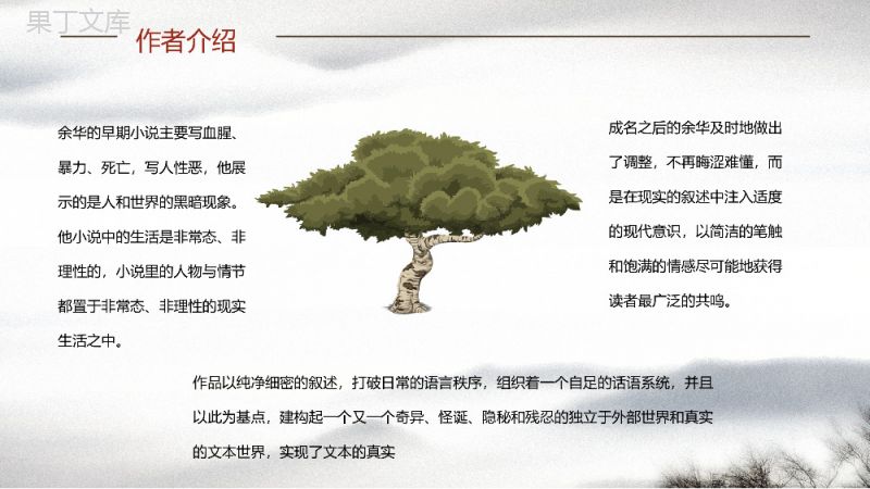 好书推荐之余华所著《活着》小说内容简介经典片段摘抄赏析课件PPT模板.pptx