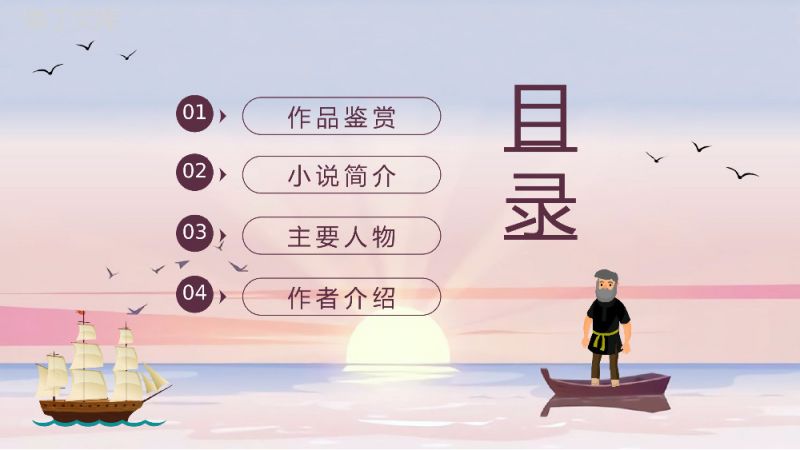 中学生必读国外文学著作《鲁滨逊漂流记》丹尼尔笛福名著小说解读课件通用PPT模板.pptx