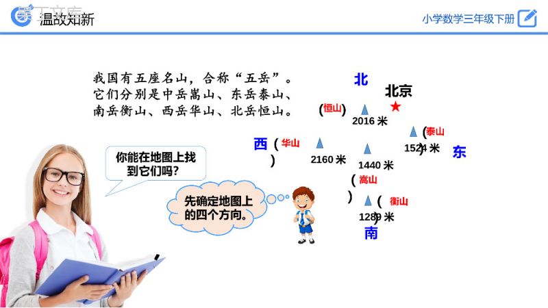 《认识东、南、西、北练习》小学数学三年级下册PPT课件（第1.2课时）.pptx