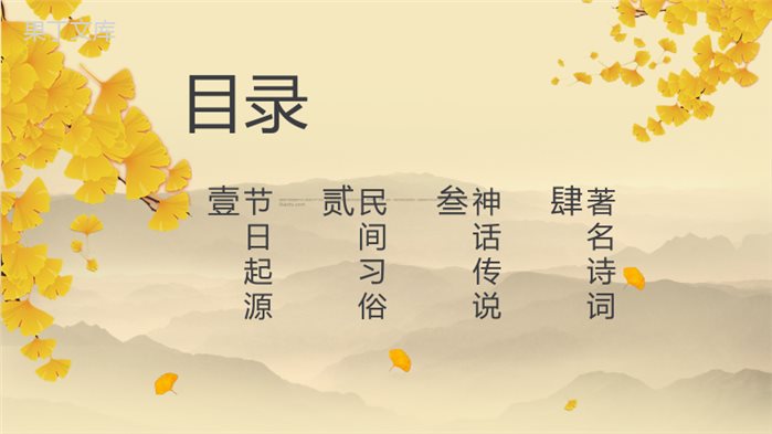 简约中国传统节日重阳节节日起源介绍PPT模板.pptx