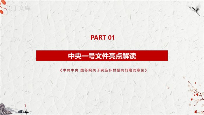 简约淡雅乡村振兴战略中央一号文件解读汇报PPT模板.pptx