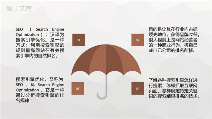 网站SEO搜索引擎优化策略百度关键词优化方案汇报PPT模板.pptx