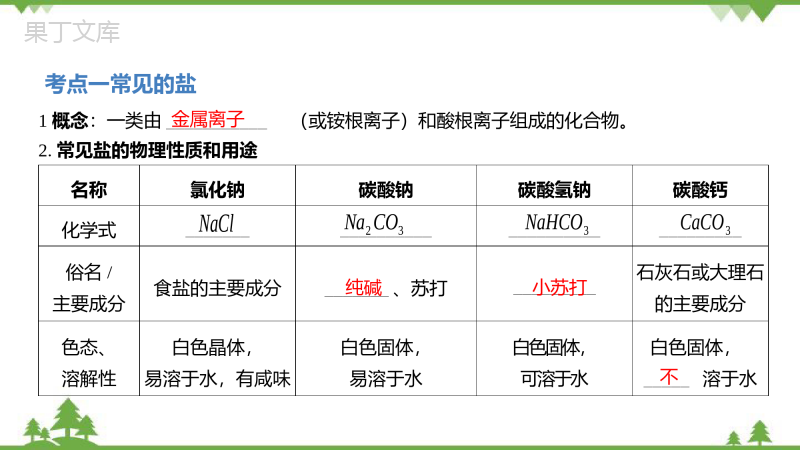 2023中考化学一轮复习教材考点复习第十一单元-盐-化肥(课件59页)