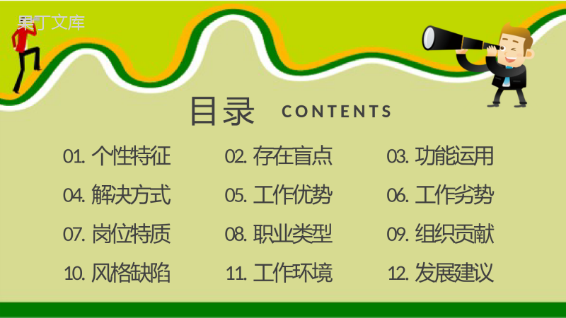 MBTI性格分析INFJ人格类型个性特征描述工作中的优势和劣势说明PPT模板