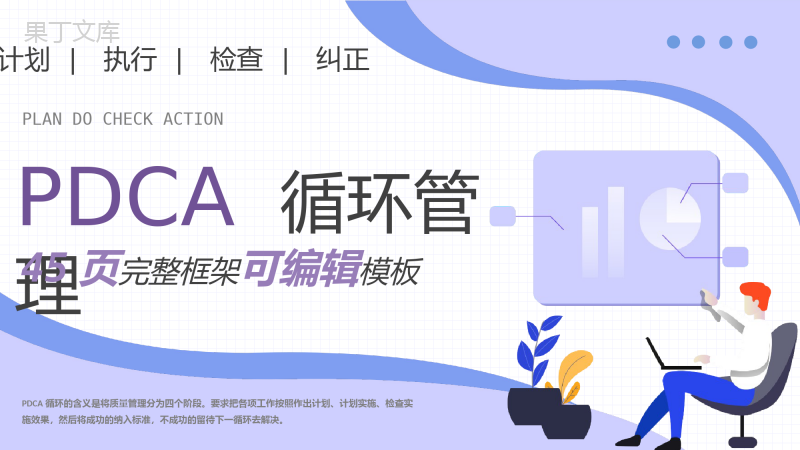 PDCA循环分析案例工作方法完整框架项目分析工作总结PPT模板